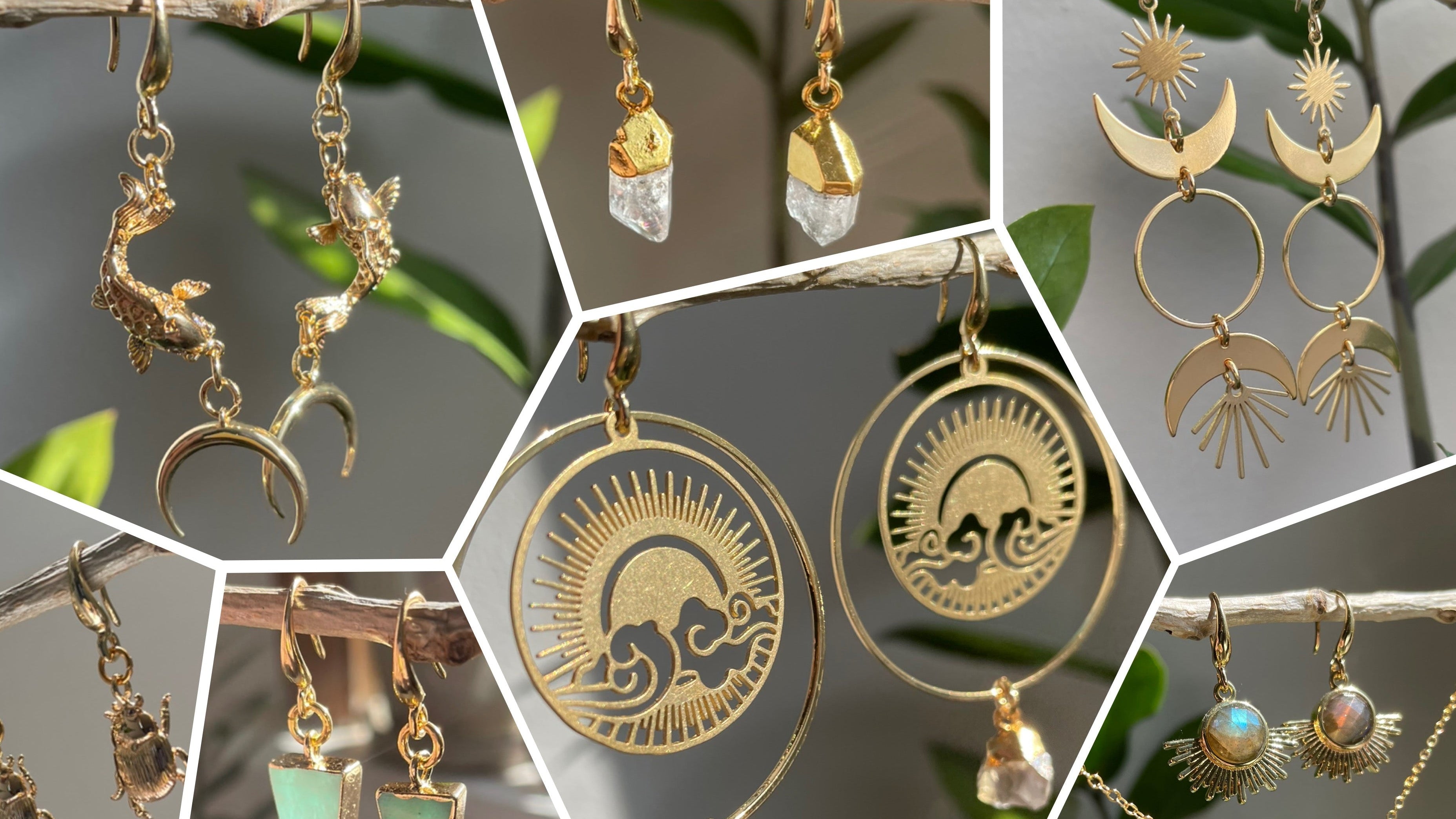 Jewelry - gold plated brass and gemstone jewelry