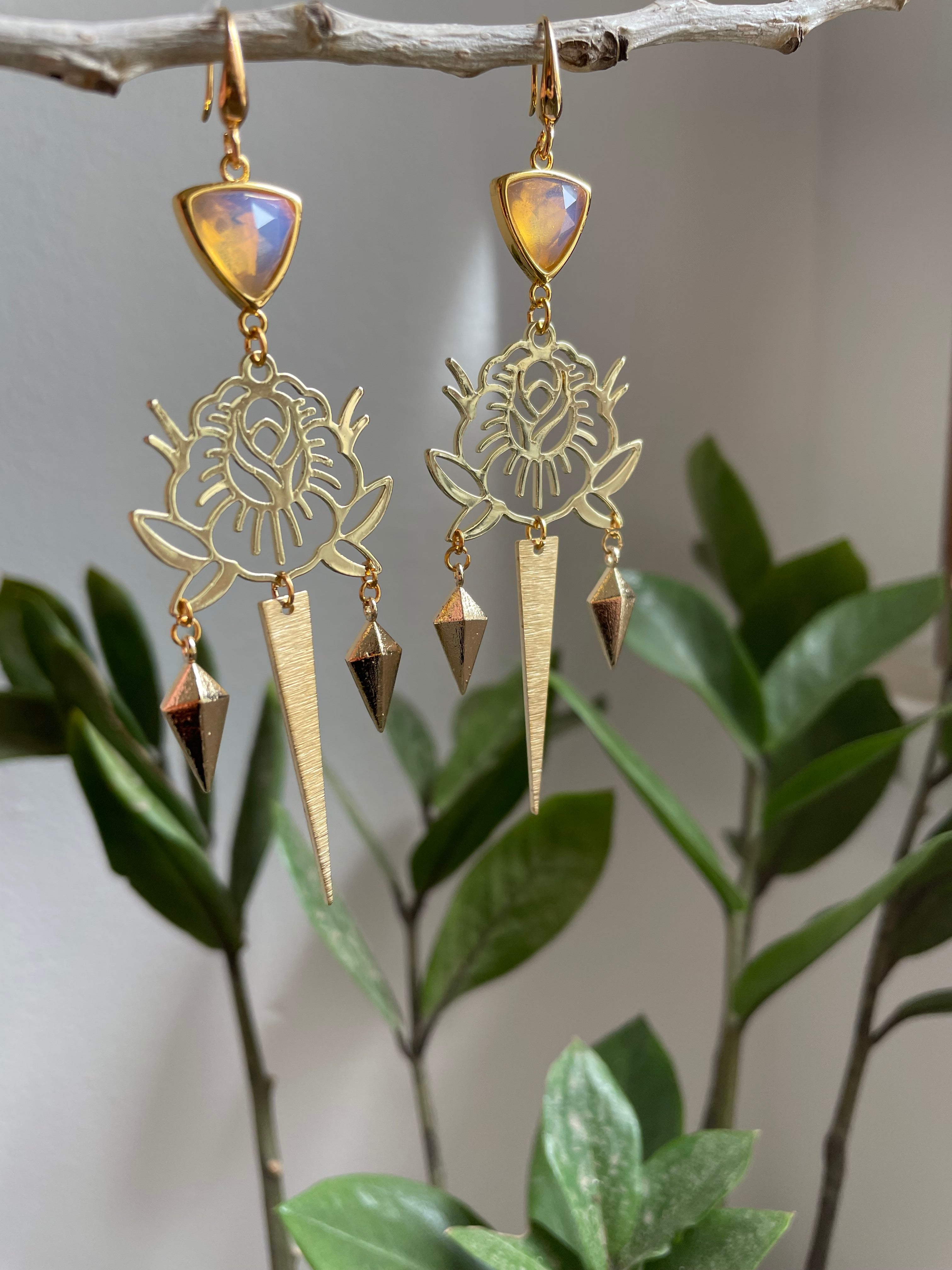 Hi Barbie ~ Opalite Rose Earrings